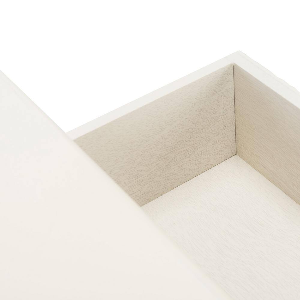 Haines White Wood 1-Drawer Accent Table with Storage