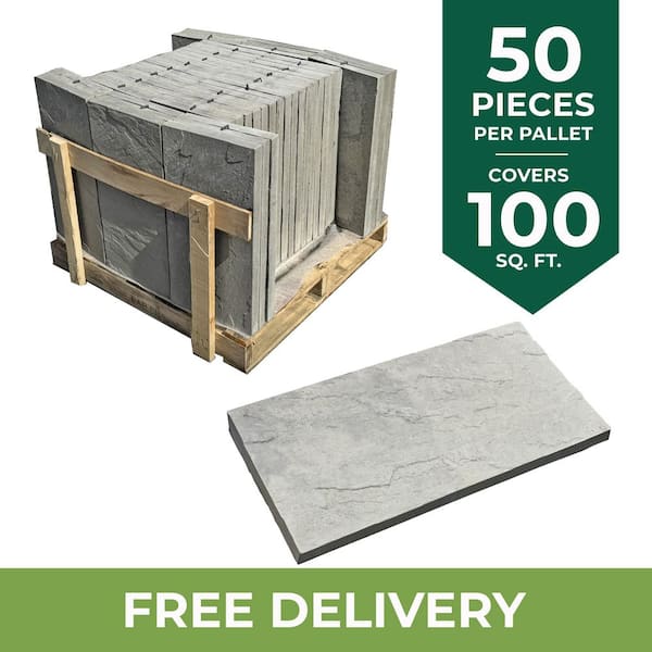 Yorkstone 12 in. x 24 in. x 1.5 in. Gray Variegated Concrete Paver (50-Pieces/100 sq. ft./Pallet)