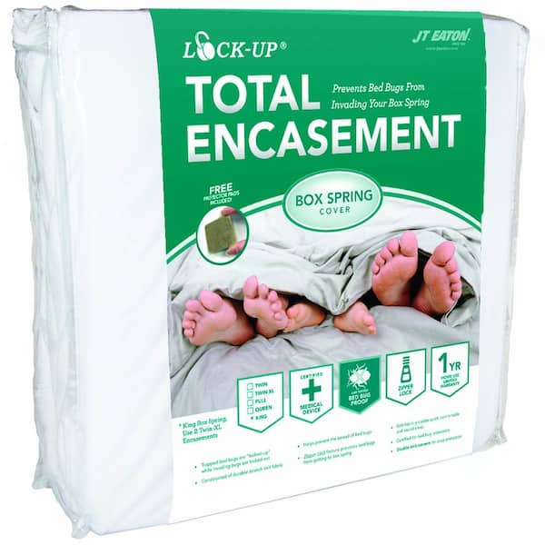 JT Eaton Lock-Up Queen Total Box Spring Encasement for Bed Bug Protection