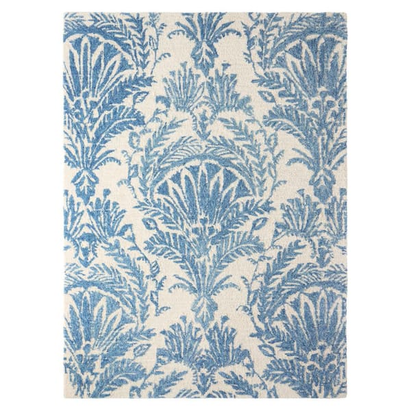 NICOLE MILLER NEW YORK Mod Damask Chambray Blue 9 ft. x 10 ft. Area Rug