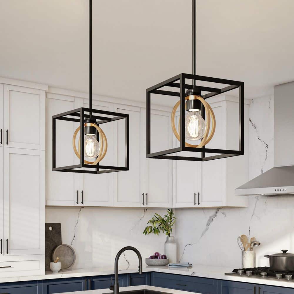 Kew Gardens Geometric Matte Black 8.5'' Pendant Light
