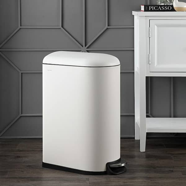 Roland Mini 2.6 Gal. White Step-Open Trash Can