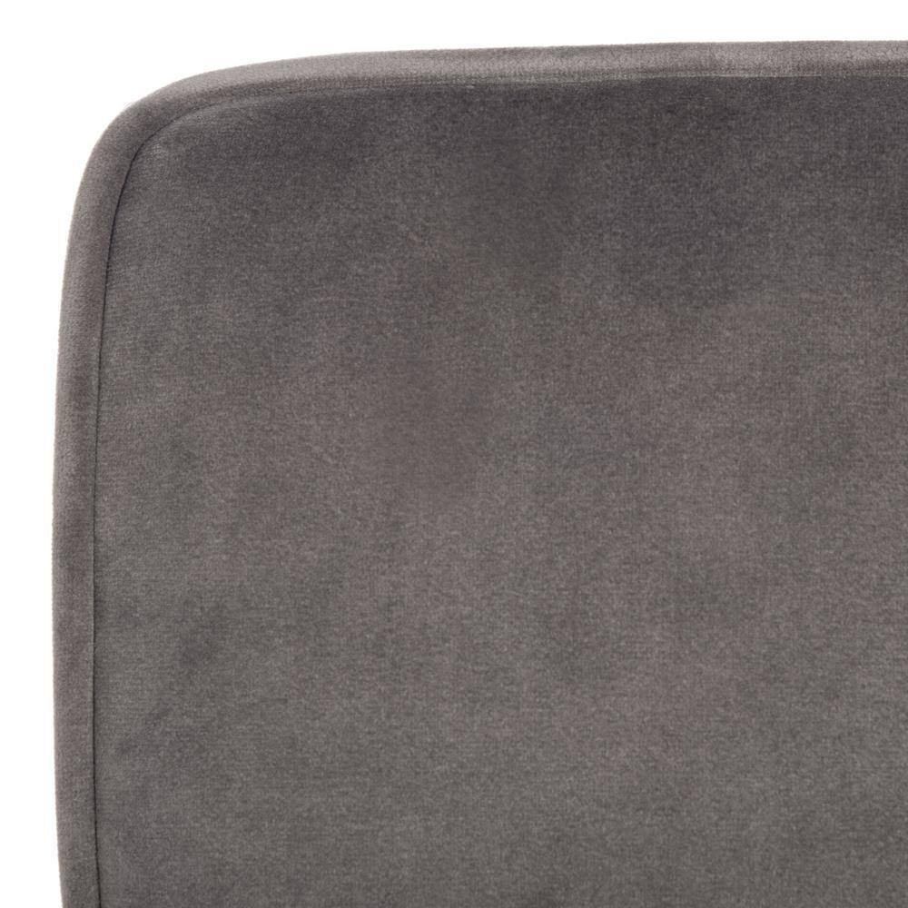 Dark Grey Velvet and Walnut Mid-Century Accent Chair