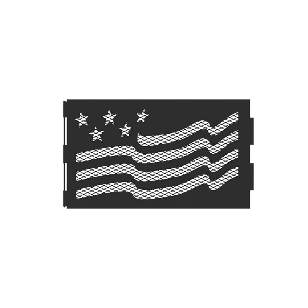 Zion 36" Black Steel Portable Folding Fire Ring with Stars and Stripes