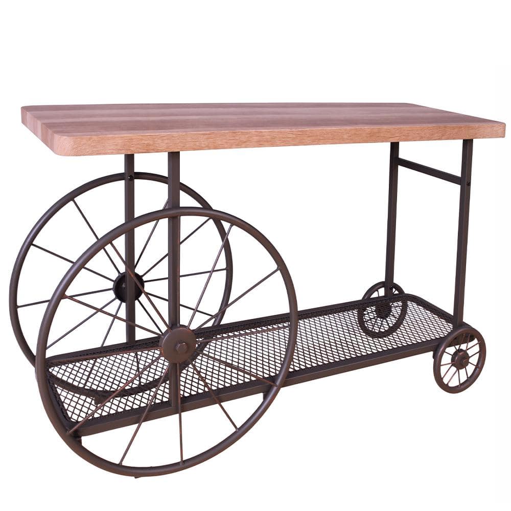 Francie 48" Oak and Antique Gray Industrial Console Table