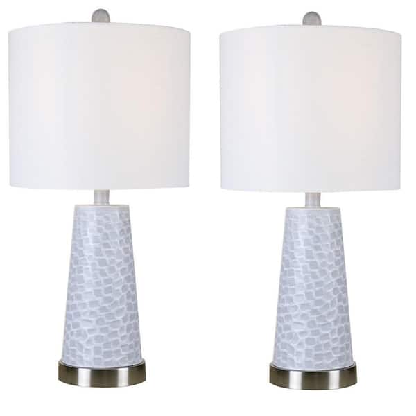 Fangio Lighting W-MR8908LAVENDER 28 Ceramic Table Lamp Lavender & Brushed Steel Accents m Lamp & Shade r 