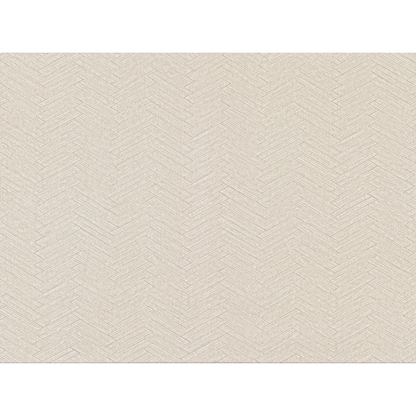 Warner Karma Off-White Herringhone Weave Vinyl Strippable Wallpaper (Covers 60.8 sq. ft.)