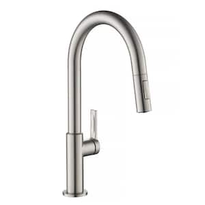 Oletto Single-Handle Pull-Down Sprayer Kitchen Faucet in Spot Free Stainless Steel