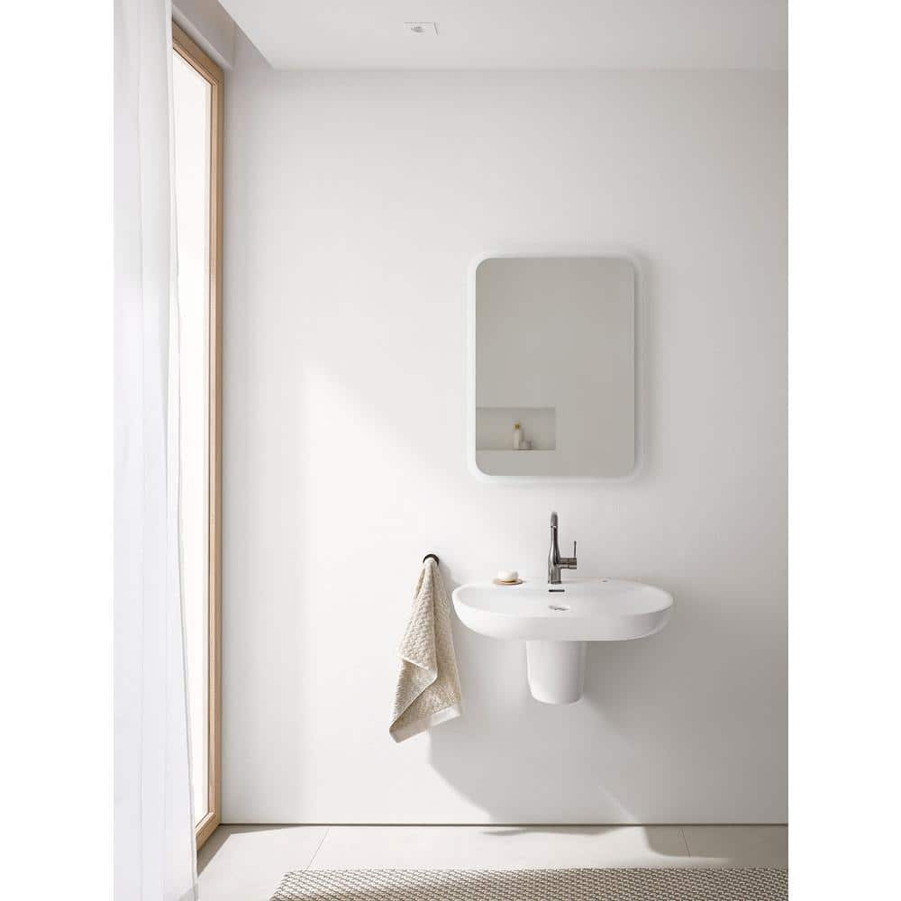 Alpine White Ceramic Oval Wall-Mount Vessel Sink