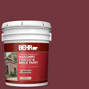 5 gal. #S130-7 Cherry Cola Flat Interior/Exterior Masonry, Stucco and Brick Paint