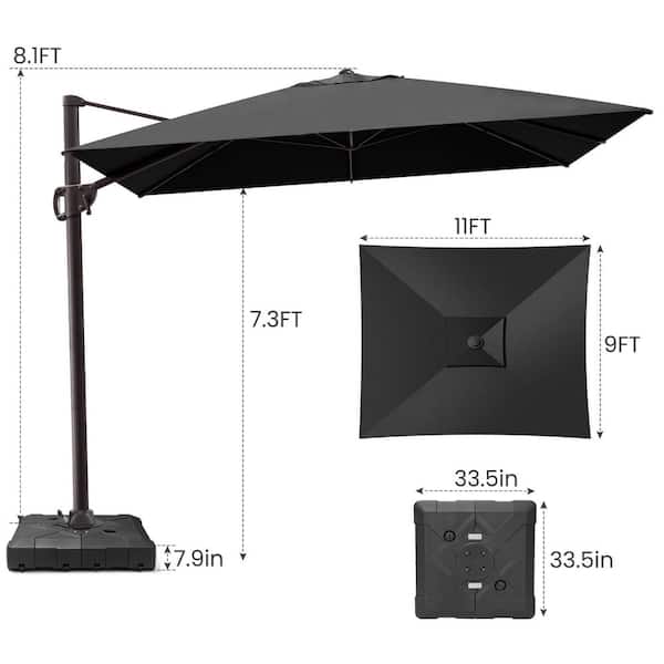 garden reflections patio umbrella 13x13 ft / 11x15 ft Outdoor bootfit_performance Floral Patio Umbrellas | Mounting Clip Color:Grey Base not included.