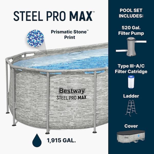 Swim Vista 14 ft. x 8 ft. 2 in. Oval 39.5 in. Deep Above Ground Swimming Pool Set