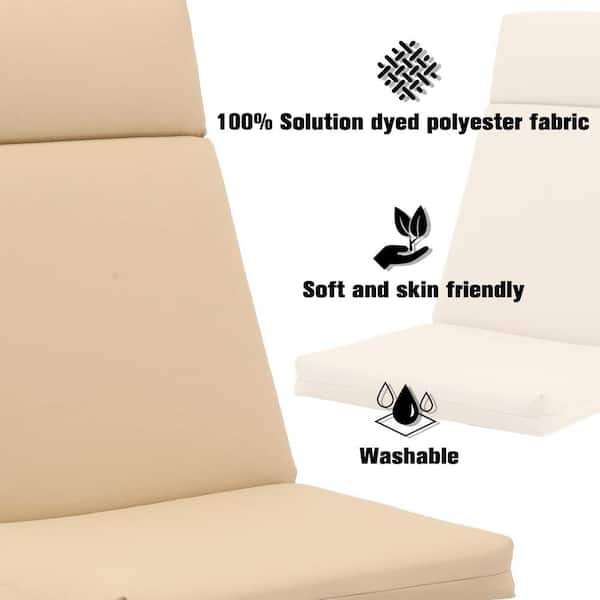 Aoodor Reversible Design High Back Chair Cushions Set Of 4- White