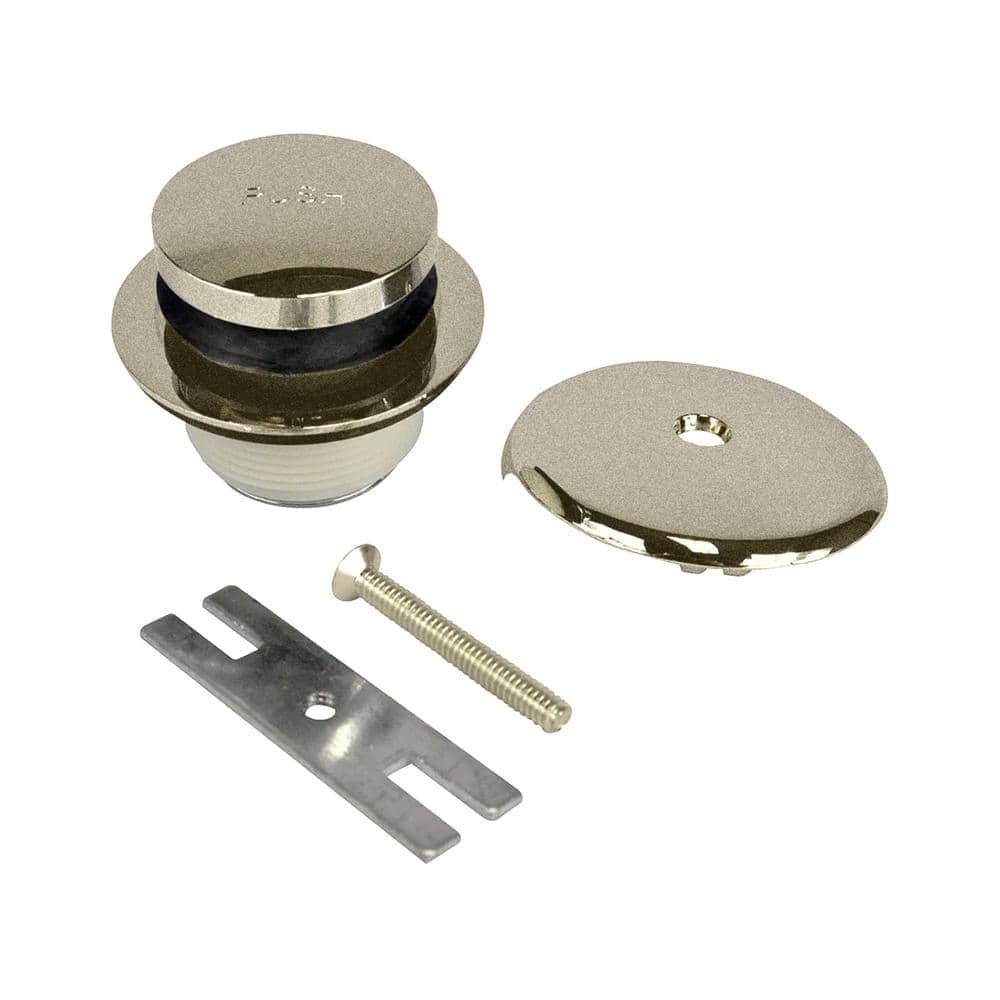 Brushed Nickel Round Tub/Shower Overflow Plate Kit