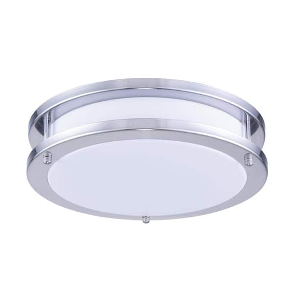 Unbranded Timeless Home Dennis 12 in. W x 3 in. H 1-Light Vintage Steel LED Flush Mount