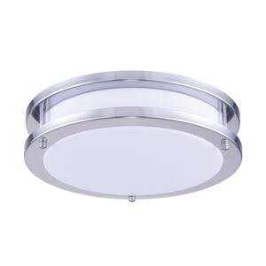Timeless Home Dennis 12 in. W x 3 in. H 1-Light Vintage Steel LED Flush Mount