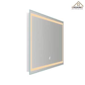 72 in.W x 36 in. H Large Rectangular Frameless LED Wall-Mounted Bathroom Vanity Mirror in Silver Ultra Bright
