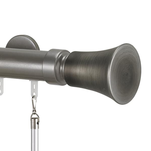 Tekno 40 84 in. Traverse Rod in Antique Silver with Tama 40-Finial