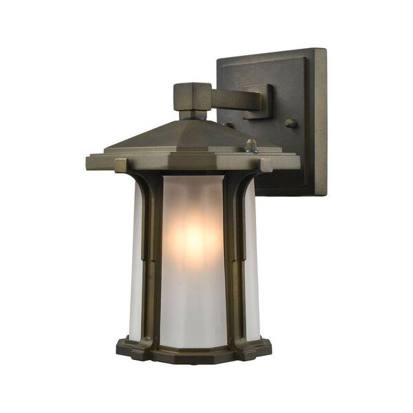 Titan Lighting Brighton 1-Light Smoked Bronze Outdoor Wall Lantern Sconce