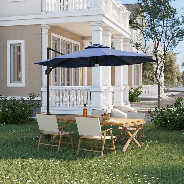 citrine patio umbrella JEAREY 13 ft. Aluminum 360-Degree Rotation Cantilever Patio Umbrella with  Cover in Orange 13SDYLM-Orange