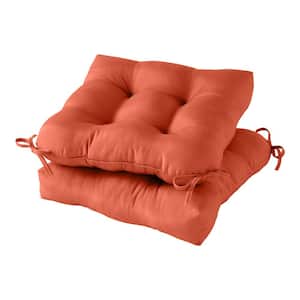 Rust 20 in. x 20 in. Square Tufted Outdoor Seat Cushion (2-Pack)