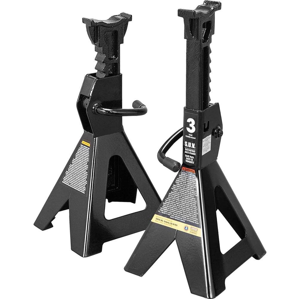Torin 3Ton, Capacity Steel Jack Stands in Black (2Pack) AT43006B