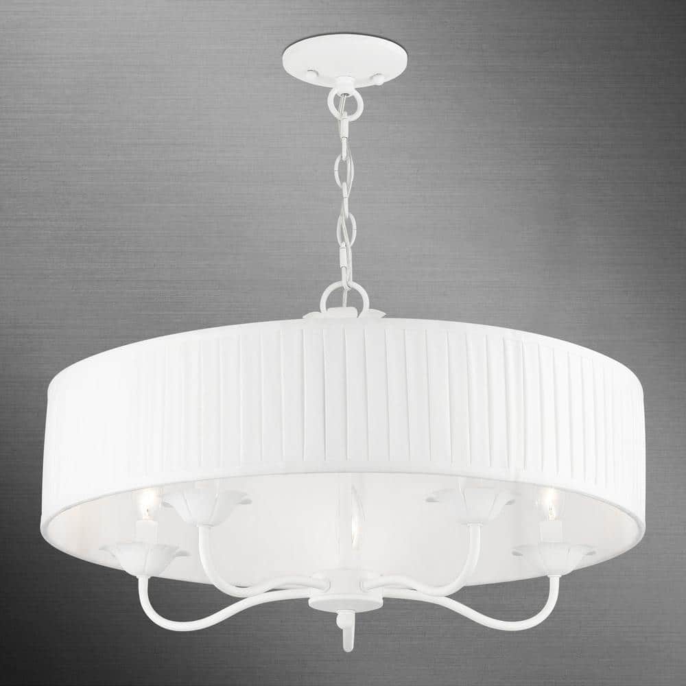 Edinburgh 23" White Glass Drum Pendant Light
