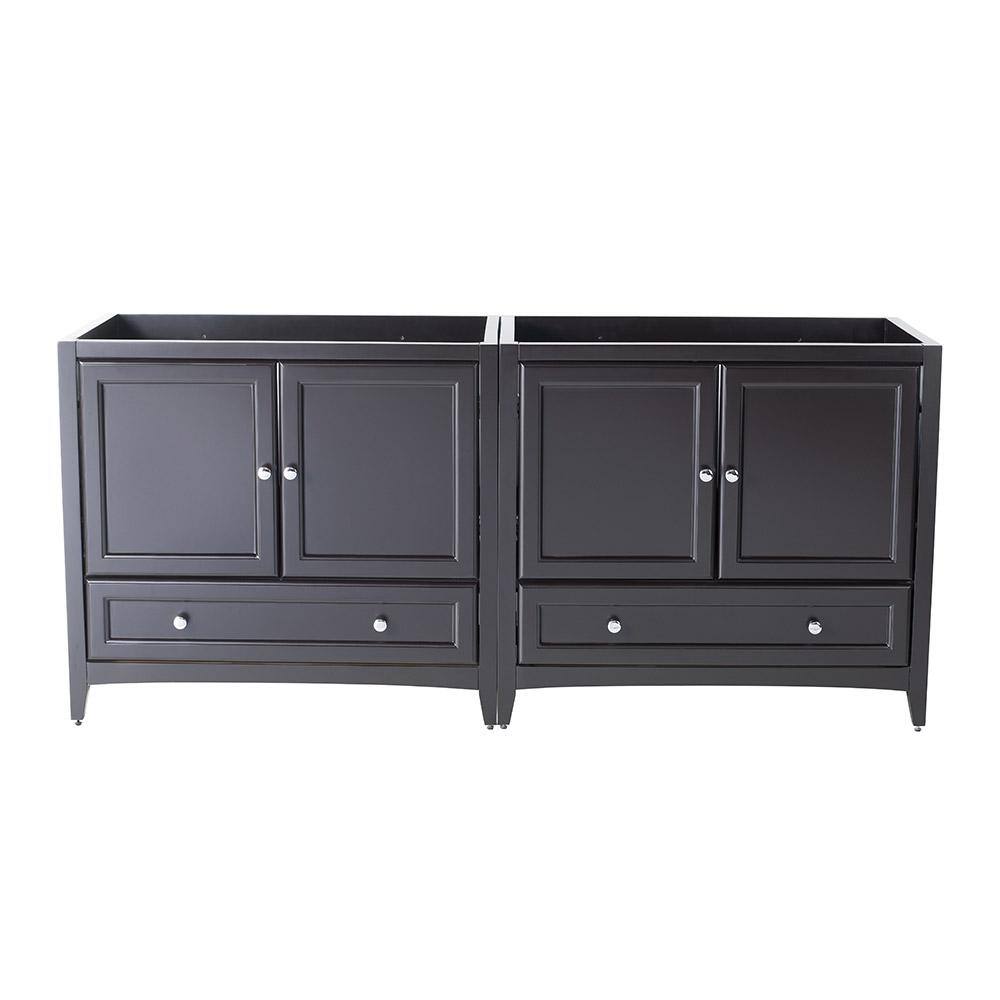 Espresso 71" Freestanding Double Sink Vanity Base with Storage