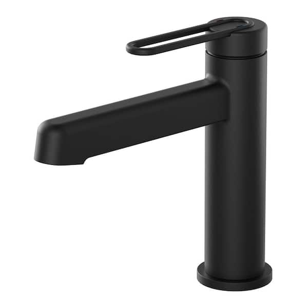 Single Handle Single Hole Bathroom Sink Faucet Brass Modern Bathroom Vanity Basin Taps in Matte Black