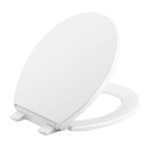 Brevia Slow-Close Round Closed Front Toilet Seat in White