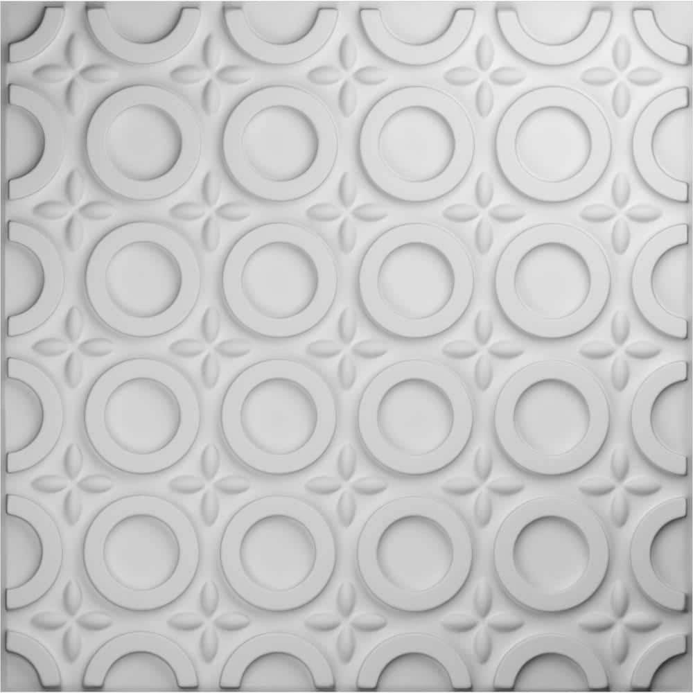 White Geometric Textured 3D PVC Wall Panels, 50-Pack