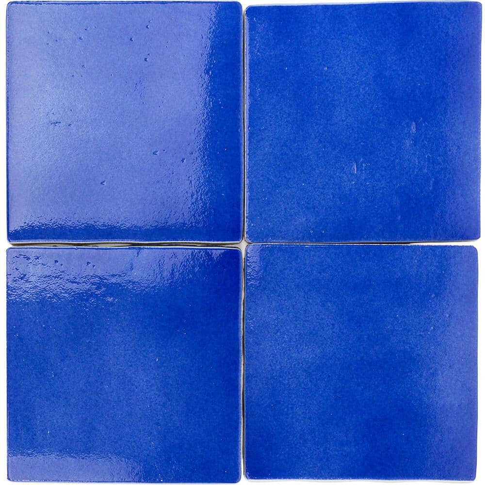 Triton 7" x 7" Polished Blue Porcelain Tile