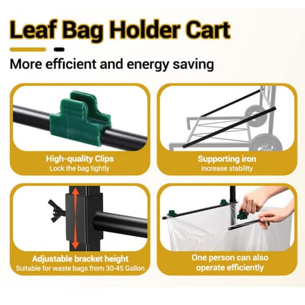 Leaf Collecting Tool-Adjustable Metal Leaf Bag Holder HPDPH7743H