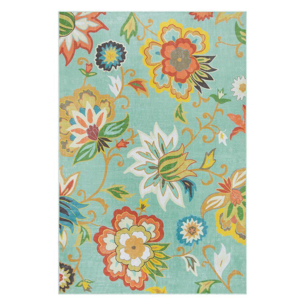 Floral Indoor Outdoor Rugs, 6 x 9 ft. Non Slip Outdoor Patio Rug price history on PriceWatchPro