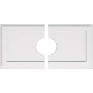 32 in. W x 16 in. H x 6 in. ID x 1 in. P Rectangle Architectural Grade PVC Contemporary Ceiling Medallion (2-Piece)