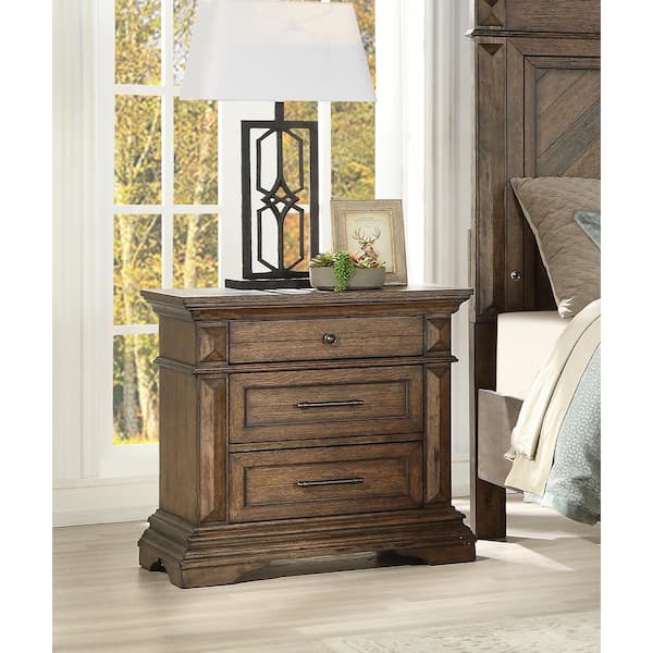 New Classic Furniture Mar Vista Walnut 3-drawer Nightstand