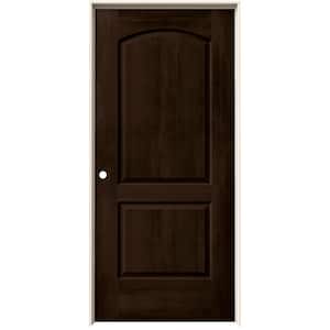 36 in. x 80 in. Caiman 2 Panel Right-Hand Solid Core Espresso Stain Molded Composite Single Prehung Interior Door