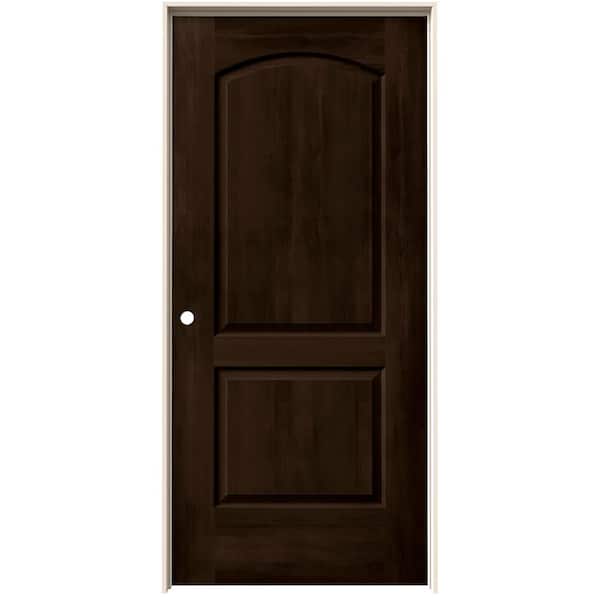 JELD-WEN 36 in. x 80 in. Caiman 2 Panel Right-Hand Solid Core Espresso Stain Molded Composite Single Prehung Interior Door