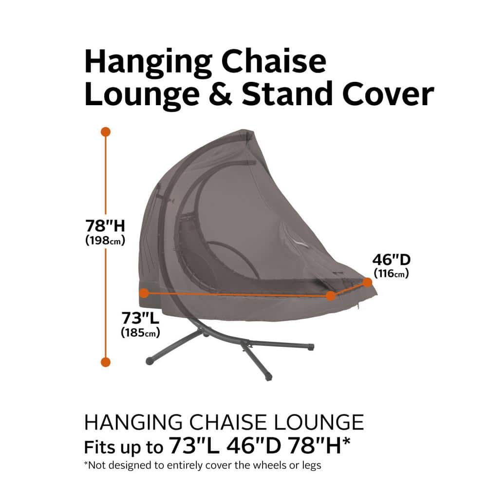 Dark Taupe Water-Resistant Hanging Chaise Lounge Cover