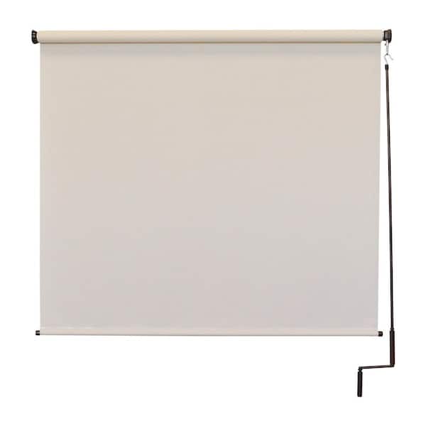 SeaSun Redondo Cream Cordless Outdoor Patio Roller Shade 72 in. W x 96 in. L