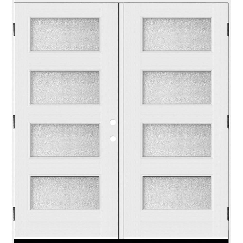 Palisade 72 in. x 80 in. 4L MicroGranite Impact Glass RHOS Unfinished Fiberglass Double Prehung Front Door w/6-9/16Jmb price history on PriceWatchPro