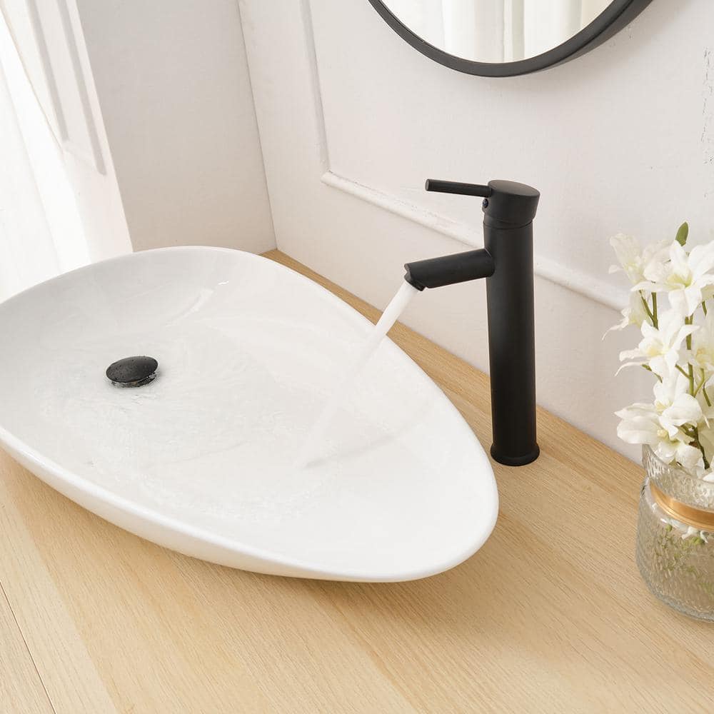 Matte Black Single Handle Vessel Sink Faucet