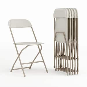 Beige Metal Folding Chairs