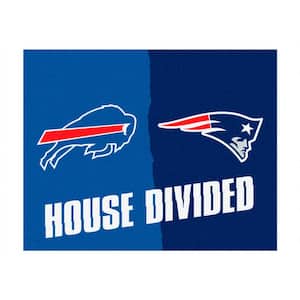 NFL Patriots/Bills Blue House Divided 3 ft. x 4 ft. Area Rug
