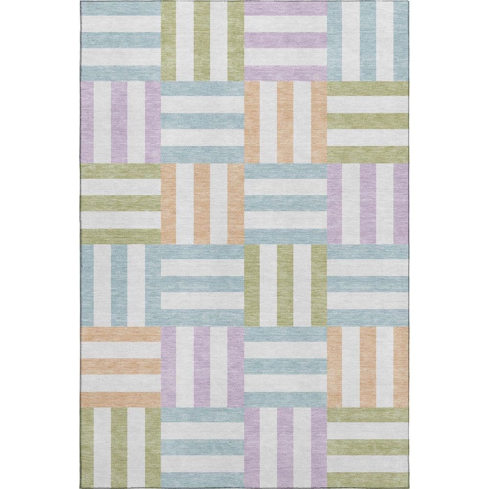 Mayfield Premium Machine Washable Abstract AMF2332 Pearl 3 ft. x 5 ft. Area Rug price history on PriceWatchPro