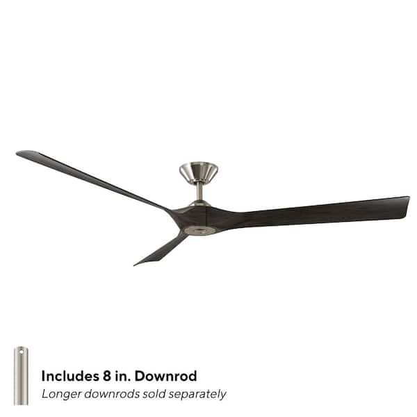 Torque 70 in. Smart Indoor Outdoor 3-Blade Ceiling Fan Brushed Nickel Ebony with Remote Control