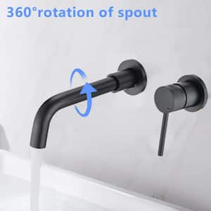 Single-Handle Wall Mounted Bathroom Faucet in Matte Black
