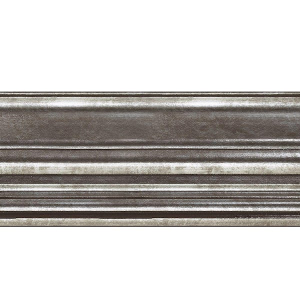 Fasade Classic 0.75 in. x 6.125 in. x 96 in. Wood Ceiling Crown Molding in Crosshatch Silver