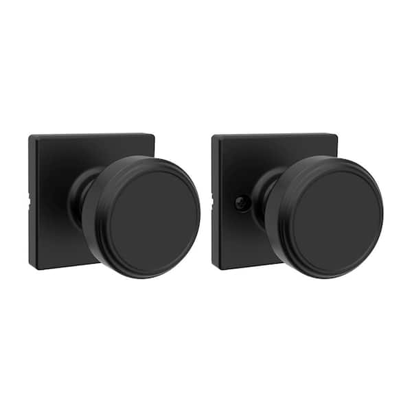 Maven Matte Black Square Hall/Closet Door Knob