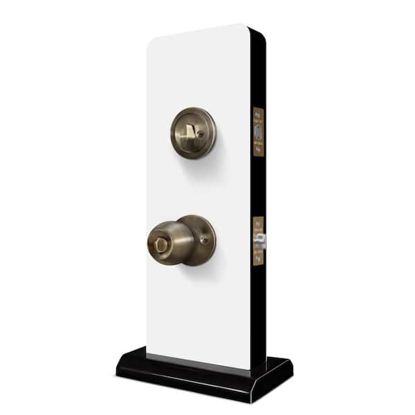 Antique Brass Entry Door Knob Combo Lockset with Deadbolt and 6-Keys, Keyed Alike (12-Pack)